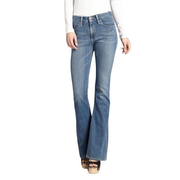 Adriano Goldschmied Farrah Jeans Womens 29 Blue 70s Bell Bottom Denim Retro USA - Picture 2 of 16